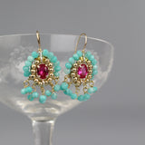 Amazonite Fuchsia Cherkes Earrings