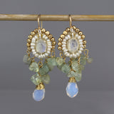 Moonstone Aquamarine Cherkes Earrings