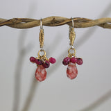 Small Cherry Quartz Drop Earrings