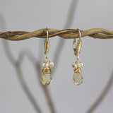 Small Citrine Glass Drop Earrings