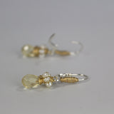 Small Citrine Glass Drop Earrings