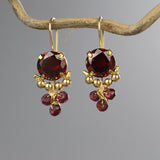 Red CZ Garnet Clover Earrings