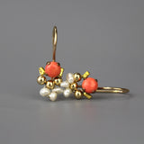 Coral Pearl Tikka Earrings