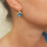 Labradorite and Howlite Crown Earrings