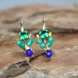 Green Blue Petite Dancer Earrings