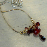 Red Garnet Silver Drop Necklace