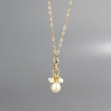 Labradorite Pearl Drop Necklace