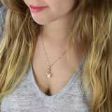 Labradorite Pearl Drop Necklace