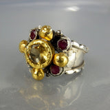 24K Solid Gold Citrine Ring