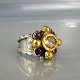 24K Solid Gold Citrine Ring
