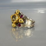 24K Solid Gold Citrine Ring
