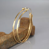 Extra Large Hammered Hoop Earrings