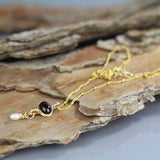 Garnet Gold Filled Eye Necklace