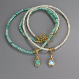 Moonstone Pearl Eye Pendant Necklace