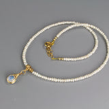 Moonstone Pearl Eye Pendant Necklace