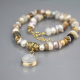 Moonstone Pearl Statement Eye Necklace