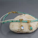 Turquoise Amazonite Eye Necklace