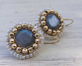 Faceted Labradorite Mandala Earrings