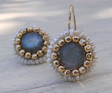Faceted Labradorite Mandala Earrings