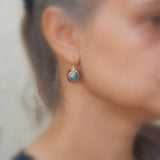 Labradorite Gold Filled Flower Earrings