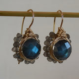 Labradorite Gold Filled Flower Earrings