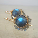 Labradorite Gold Filled Flower Earrings