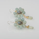 Labradorite Amazonite Flower earrings