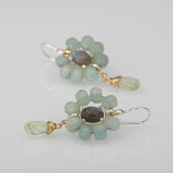 Labradorite Amazonite Flower earrings