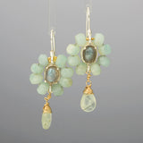 Labradorite Amazonite Flower earrings