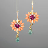 Zircon Coral Flower Earrings