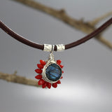 Labradorite Coral Flower Necklace