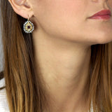 Garnet Pearl Small Mandala Earrings