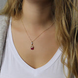Minimalist Gemstone Drop Necklace