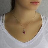 Minimalist Gemstone Drop Necklace