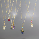 Minimalist Gemstone Drop Necklace