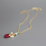 Minimalist Gemstone Drop Necklace