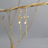 Pearl Spiral Dangle Earrings