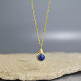 Gold Filled Lapis Pendant Necklace