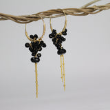 Onyx Cluster Hoop Earrings