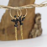 Onyx Cluster Hoop Earrings