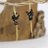 Onyx Cluster Hoop Earrings