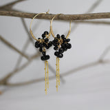 Onyx Cluster Hoop Earrings