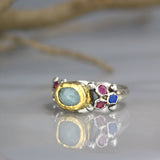 Aquamarine Ruby Caterina Ring