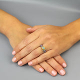 Aquamarine Ruby Caterina Ring