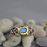Gold Labradorite Ruby Caterina Ring