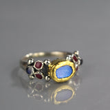 Gold Labradorite Ruby Caterina Ring
