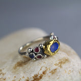 Gold Labradorite Ruby Caterina Ring
