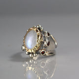Moonstone Gold and Silver Queen Ring