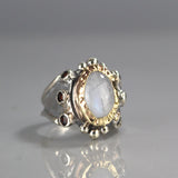 Moonstone Gold and Silver Queen Ring