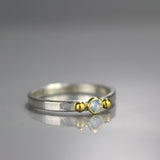 Moonstone Gold and Silver Ring